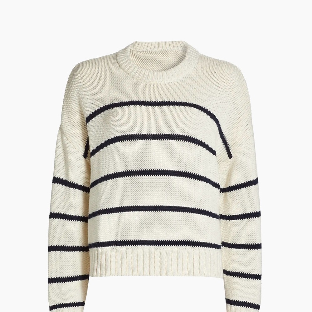Jenni Kayne Chloe Striped Cotton Crewneck Sweater